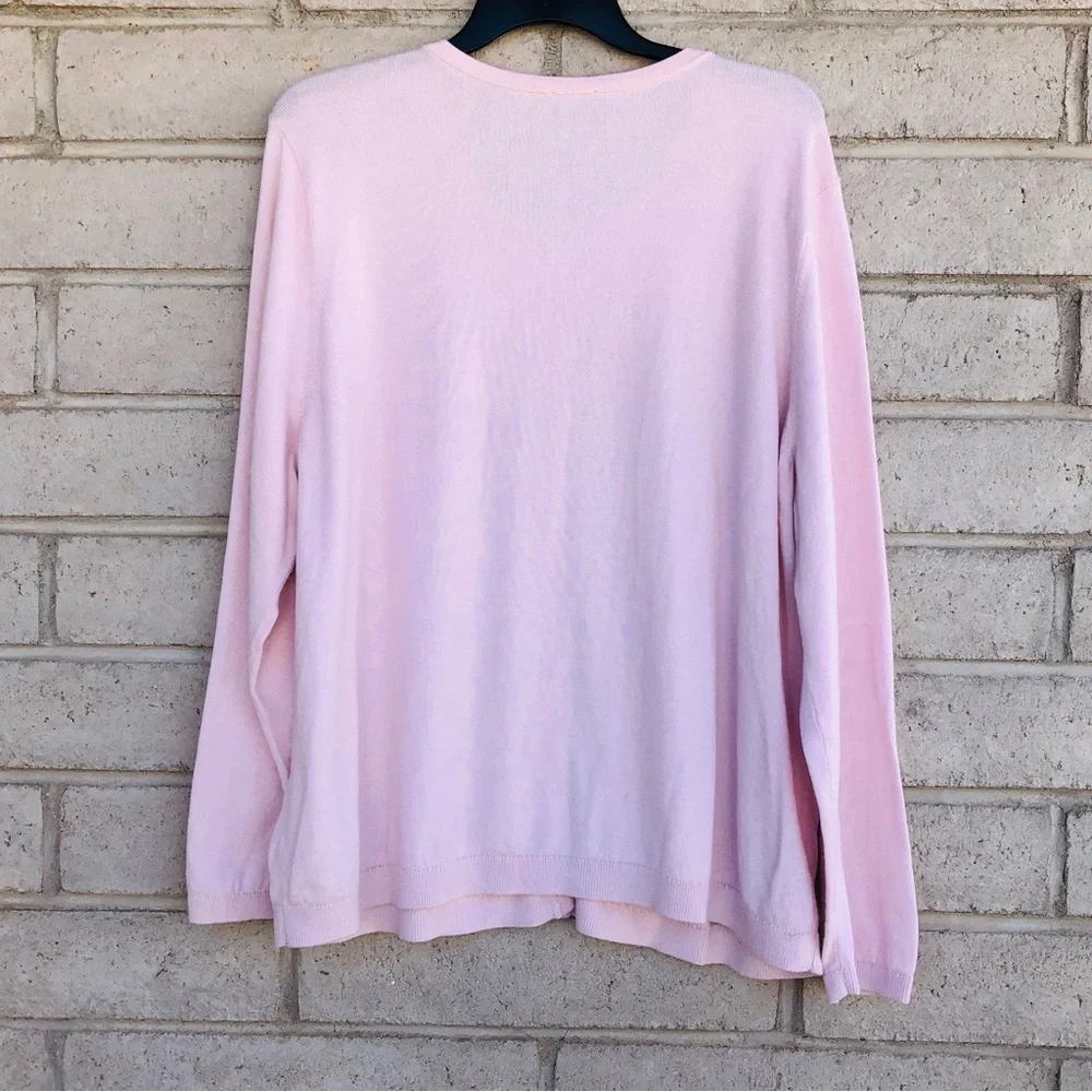 Talbots Light Pink Button-Front Cardigan Sweater - Picture 5 of 5